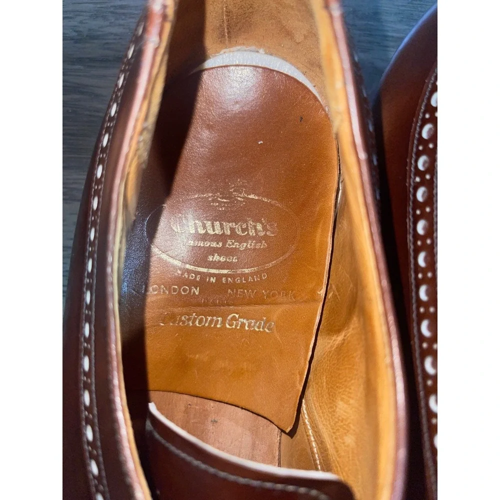 Church's Custom Grade Aldwych Brown Leather Oxfords UK 9.5E US 10.5 England EU44